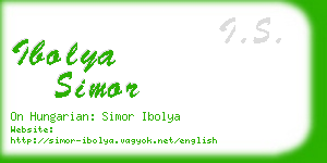 ibolya simor business card